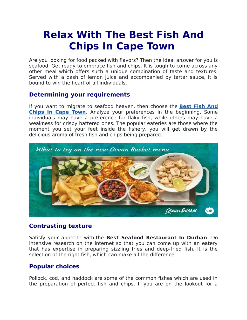 relax with the best fish and chips in cape town