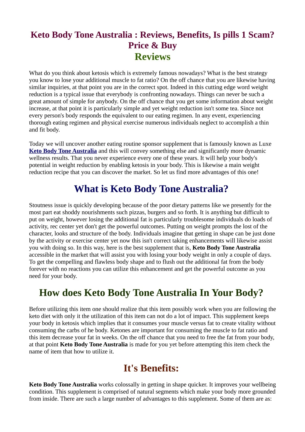 keto body tone australia reviews benefits