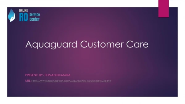 Aquaguard Customer Care tollfree Number@9266668508