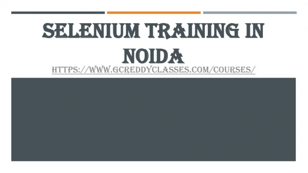 selenium training in noida
