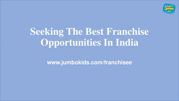 seeking the best franchise opportunities in india