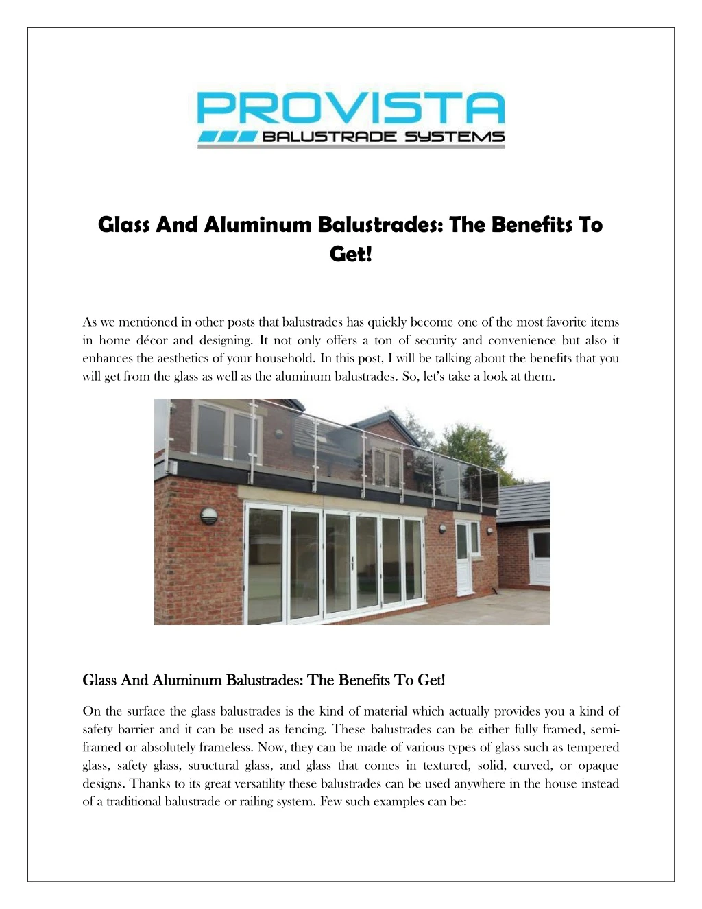 glass and aluminum balustrades the benefits to get