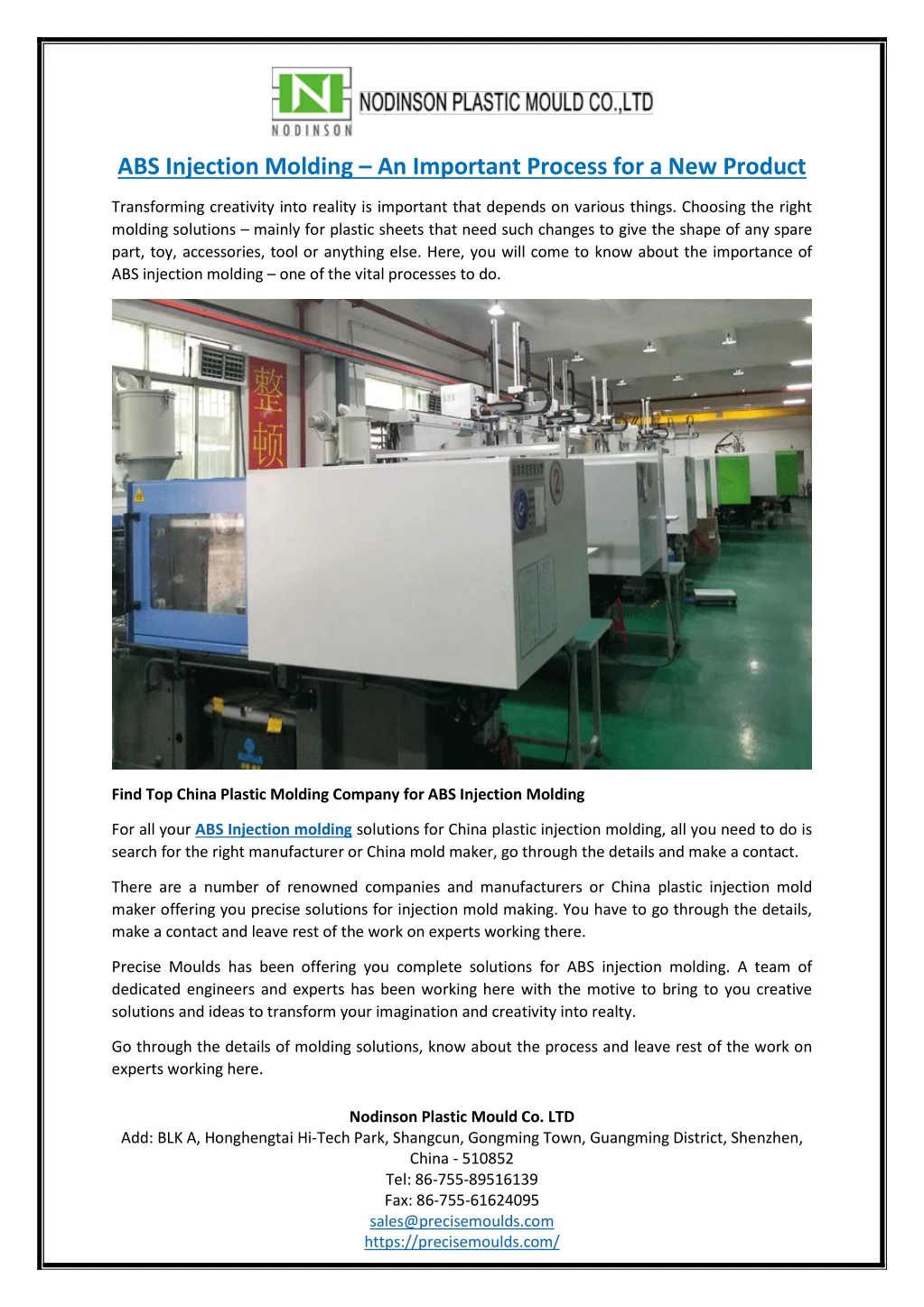 abs injection molding an important process