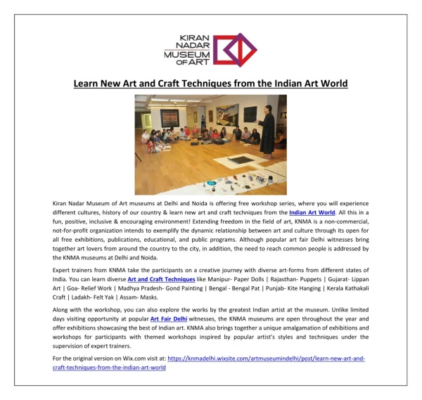 learn new art and craft techniques from