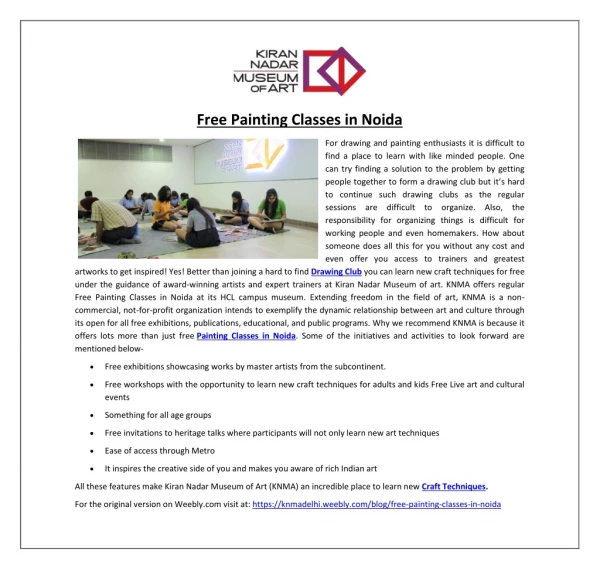 free painting classes in noida