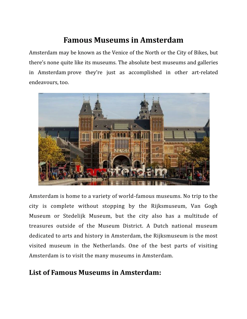 famous museums in amsterdam