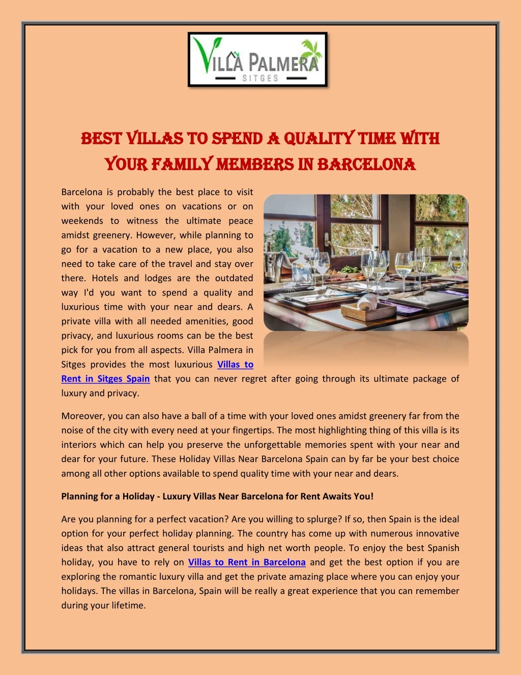 best villas to spend a quality time with best