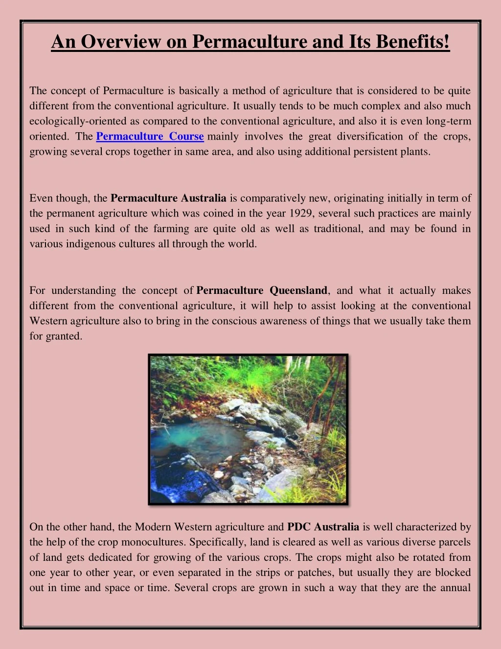 an overview on permaculture and its benefits