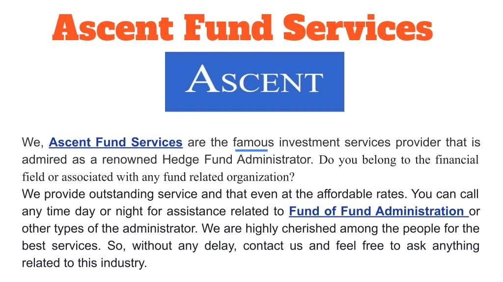 ascent fund services