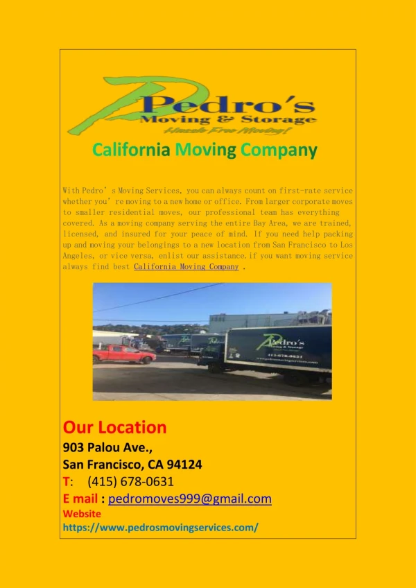 California Moving Company