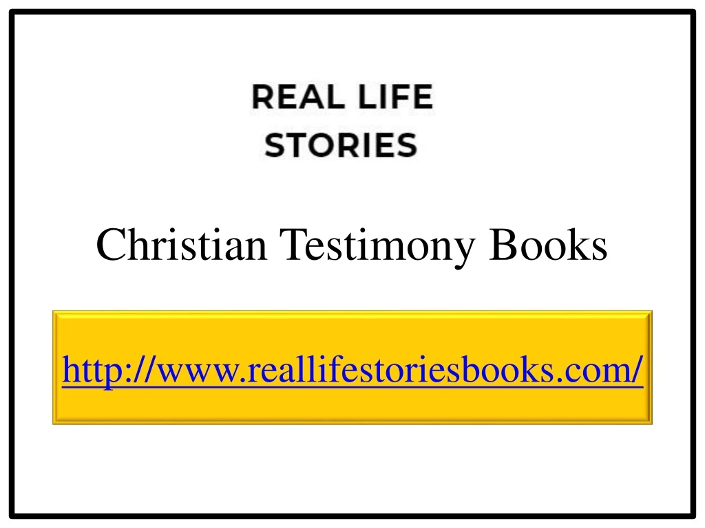 christian testimony books