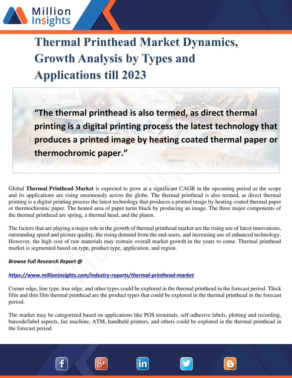 thermal printhead market dynamics growth analysis