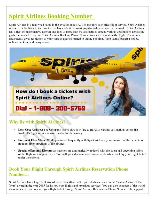 Spirit Airlines Booking | Ticket Reservations