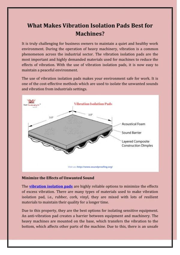 What Makes Vibration Isolation Pads Best for Machines?