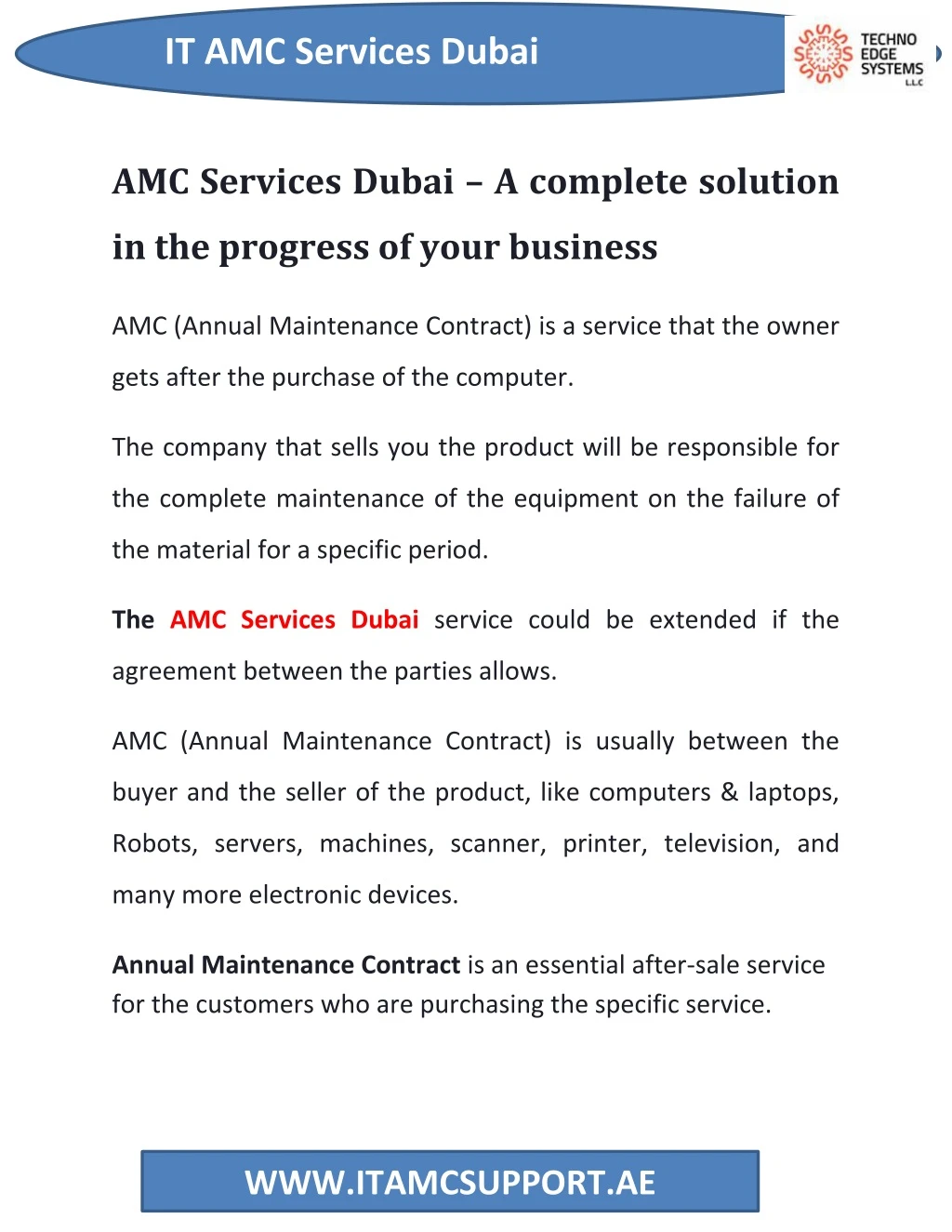 it amc services dubai