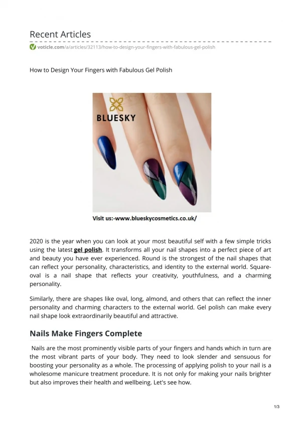 How to Design Your Fingers with Fabulous Gel Polish
