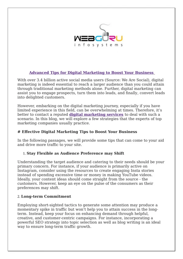 advanced tips for digital marketing to boost your