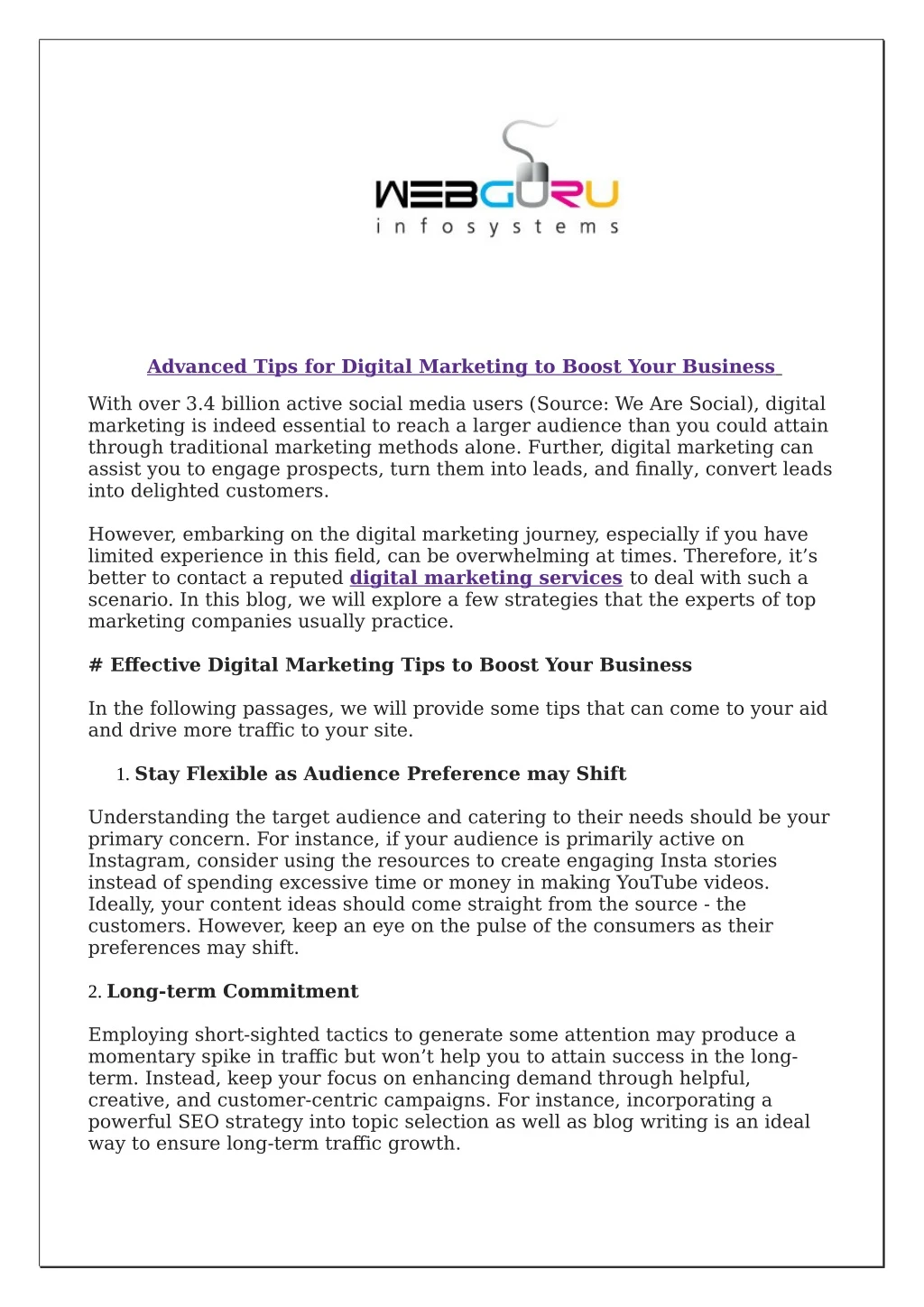 advanced tips for digital marketing to boost your