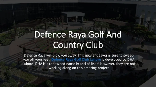 Defence Raya Golf And Country Club | Golf View Villas