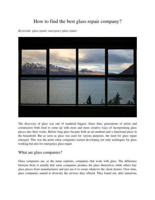 how to find the best glass repair company