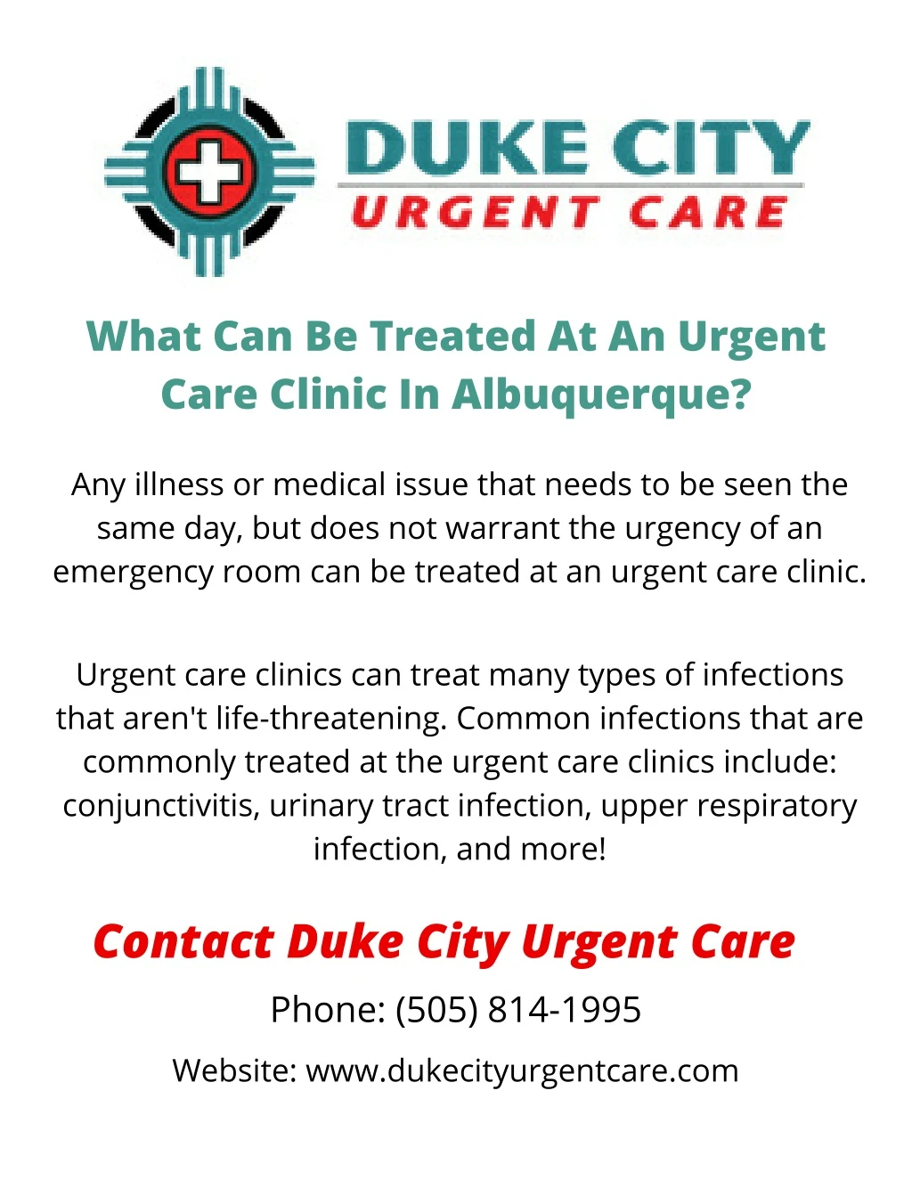 what can be treated at an urgent care clinic