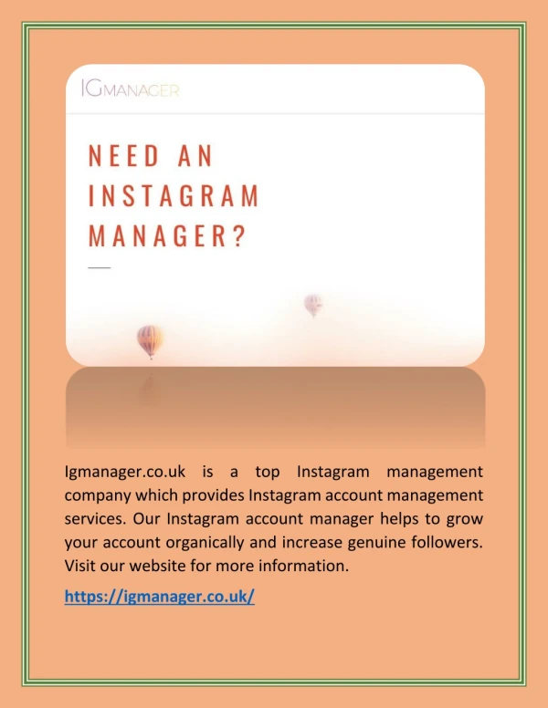 instagram management agency(igmanager.co.uk)