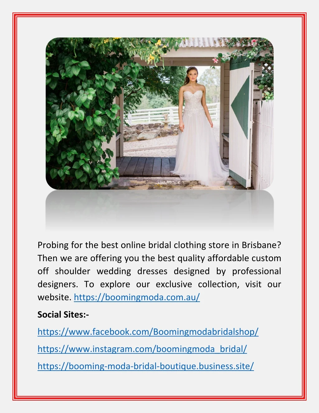 probing for the best online bridal clothing store