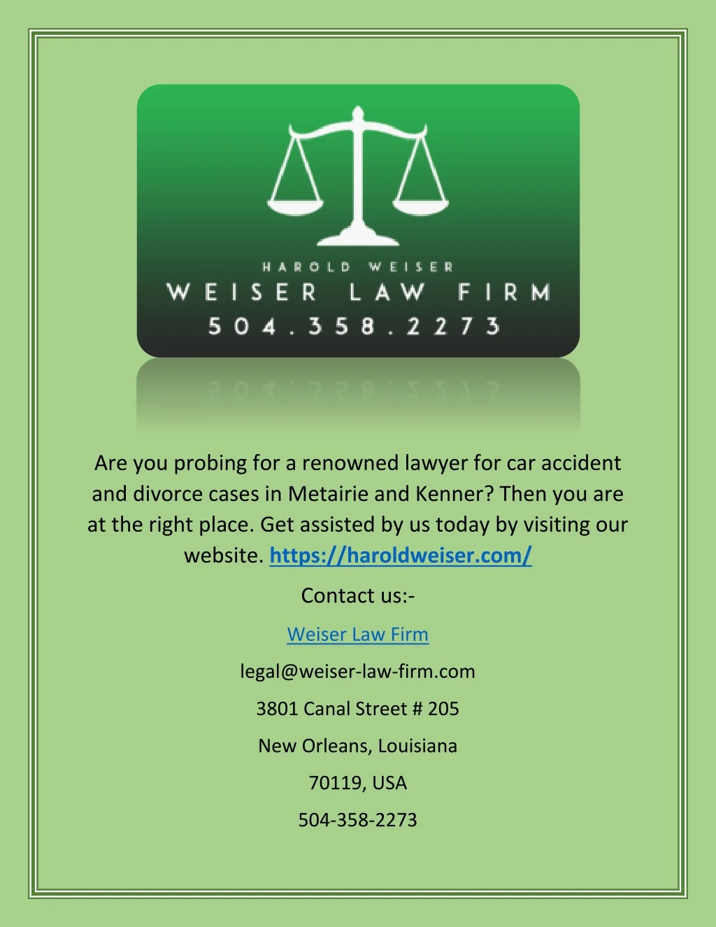 are you probing for a renowned lawyer