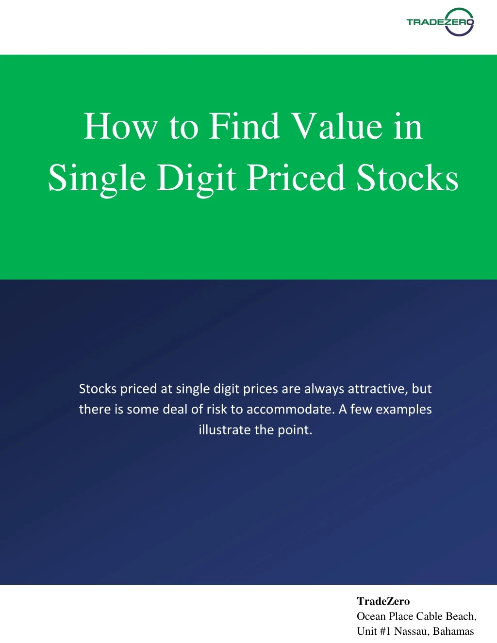 how to find value in single digit priced stocks