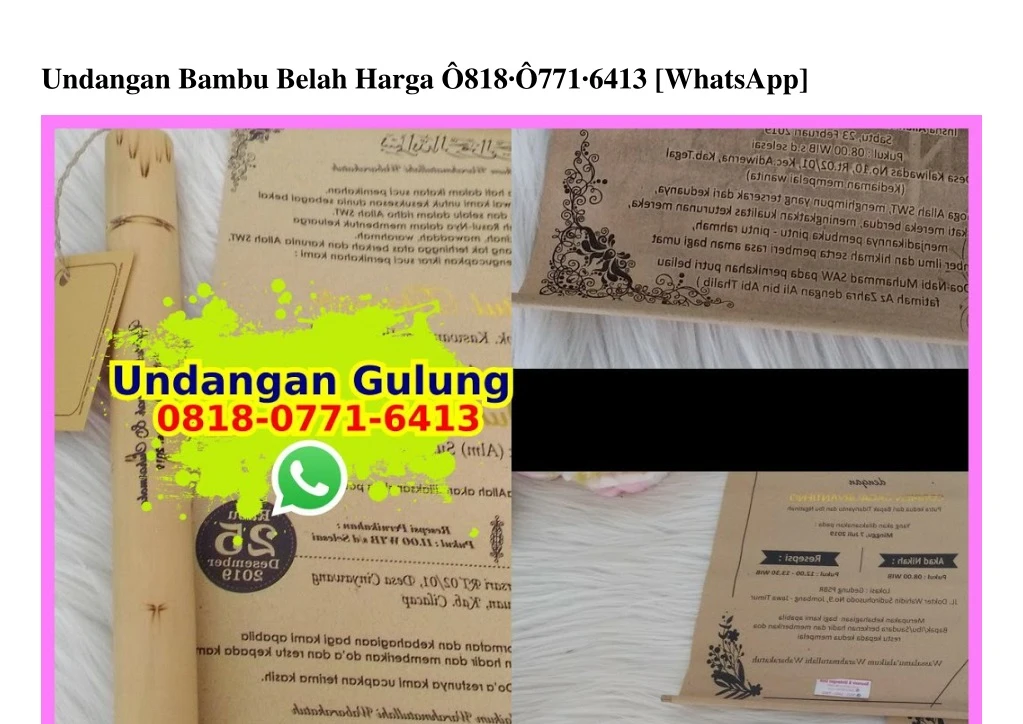 undangan bambu belah harga 818 771 6413 whatsapp