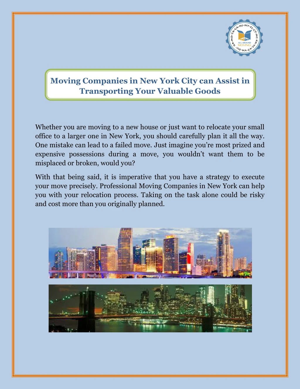 moving companies in new york city can assist