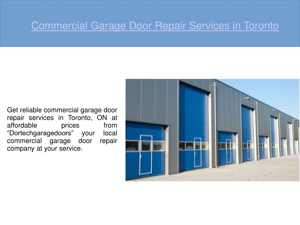 commercial garage door repair services in toronto