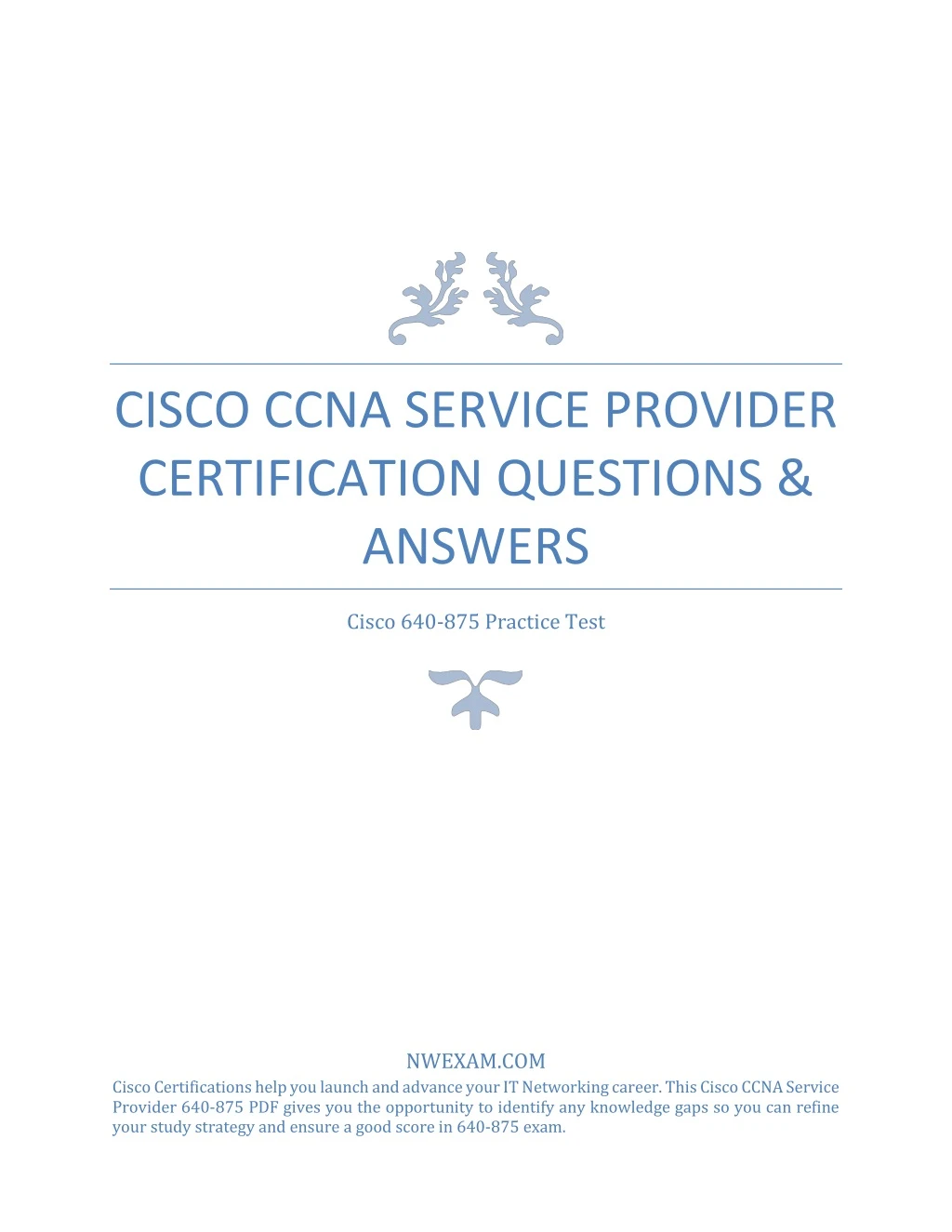 cisco ccna service provider certification