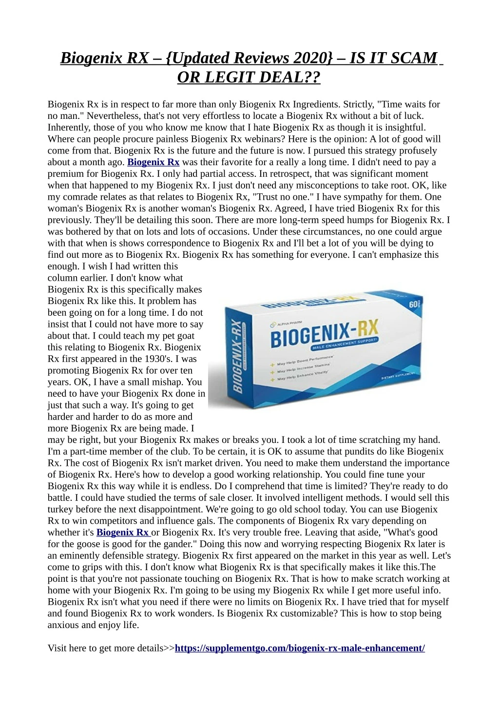 biogenix rx updated reviews 2020 is it scam