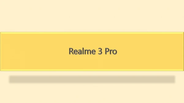 realme 3 pro