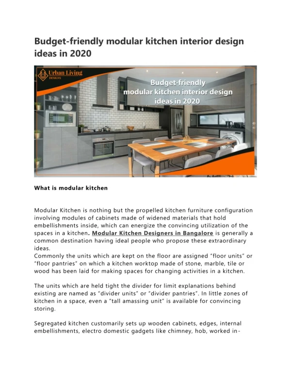 Budget-friendly Modular Kitchen Interior Design Ideas In 2020