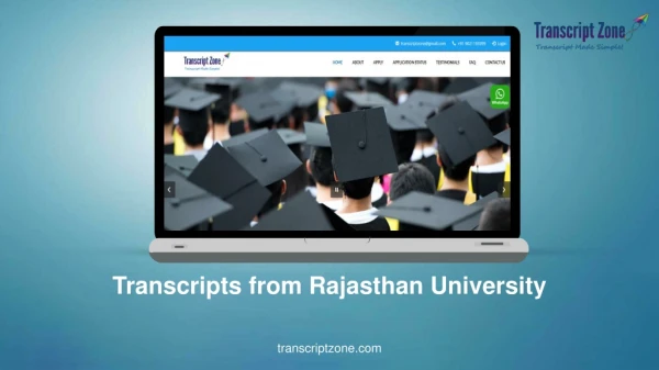 Transcripts from Rajasthan University