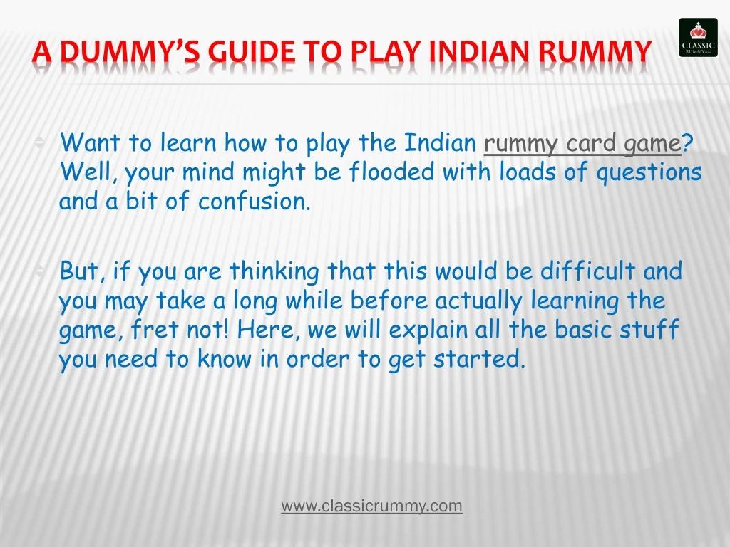 a dummy s guide to play indian rummy