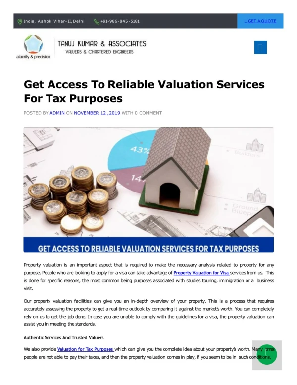 Valuation For Tax Purposes