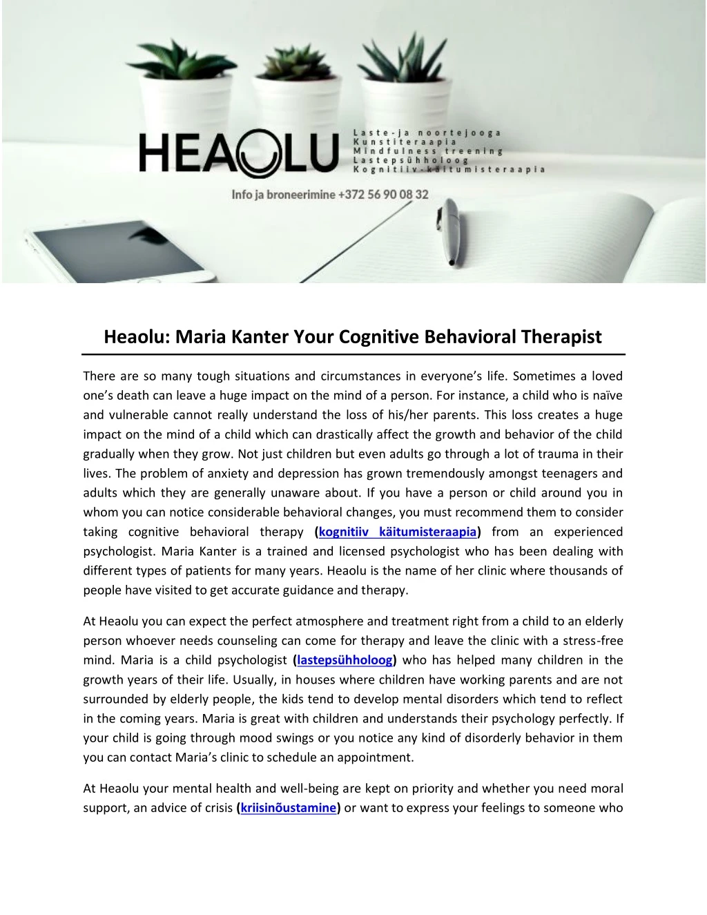 heaolu maria kanter your cognitive behavioral