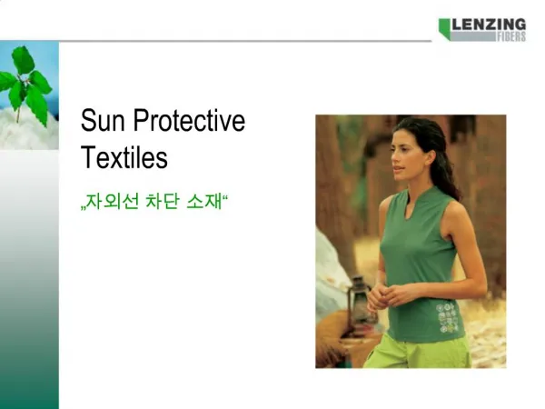 Sun Protective Textiles
