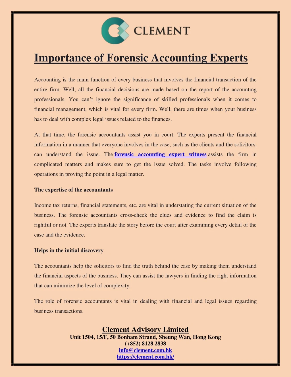 importance of forensic accounting experts