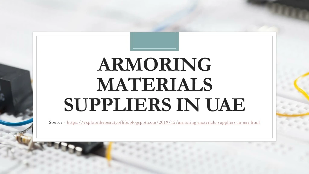 armoring materials suppliers in uae
