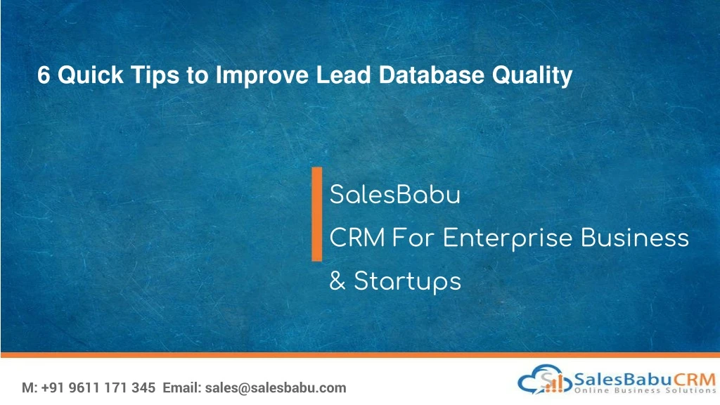 6 quick tips to improve lead database quality