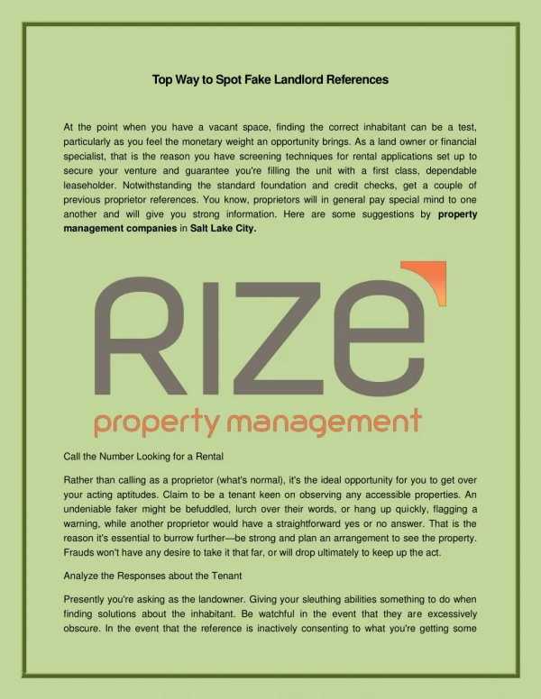 top way to spot fake landlord references