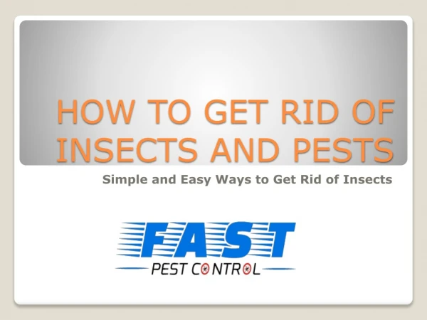 how to get rid of insects and pests