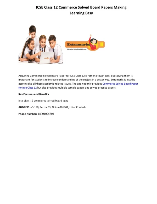 icse class 12 commerce solved board papers making