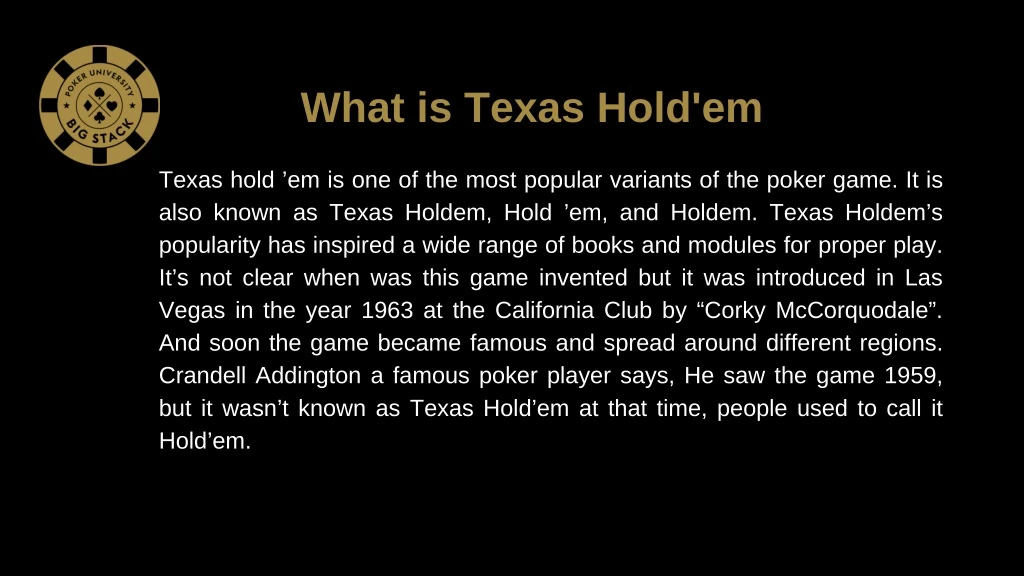 what is texas hold em