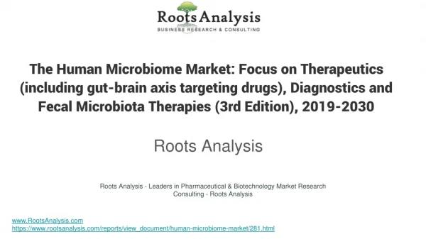 ‘The Human Microbiome Market: Focus on Therapeutics (including gut-brain axis targeting drugs), Diagnostics and Fecal Mi