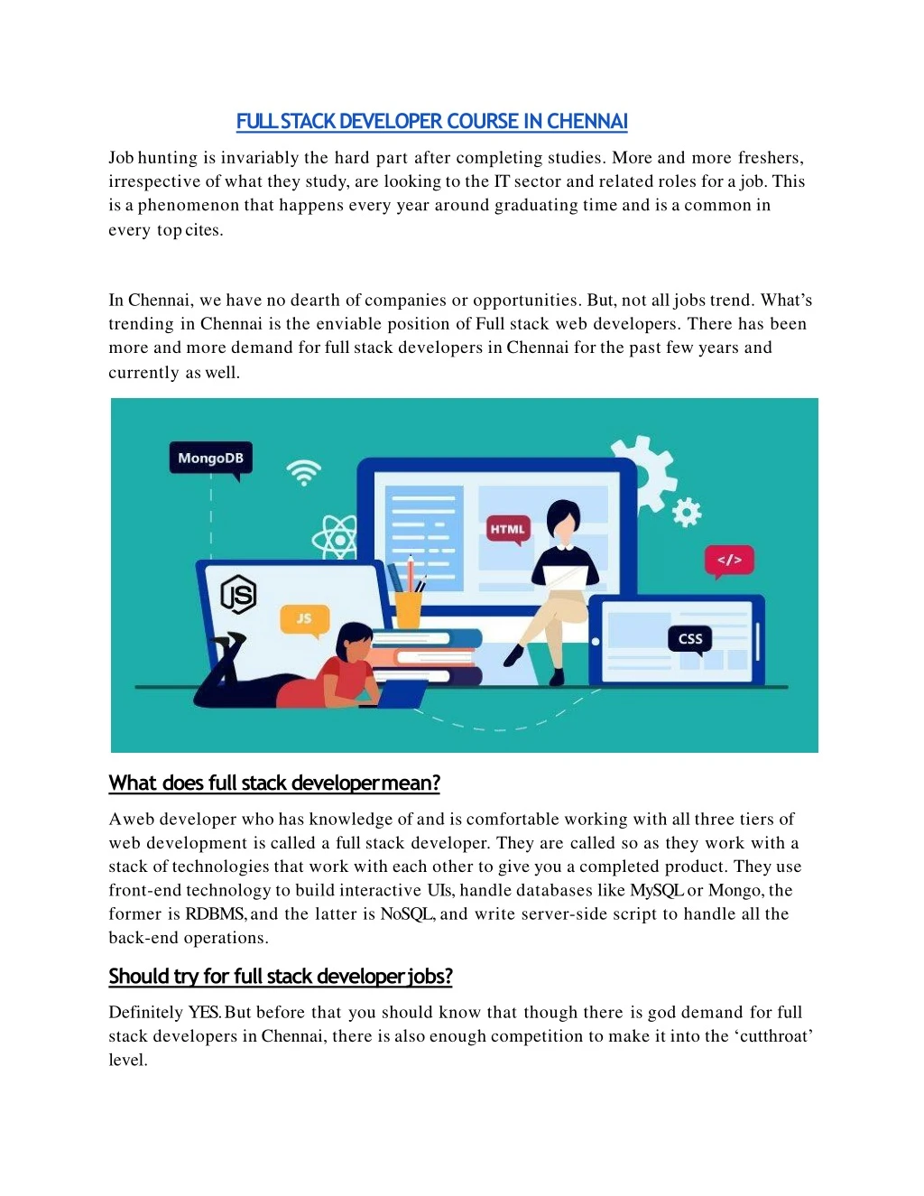 full stack developer course in chennai